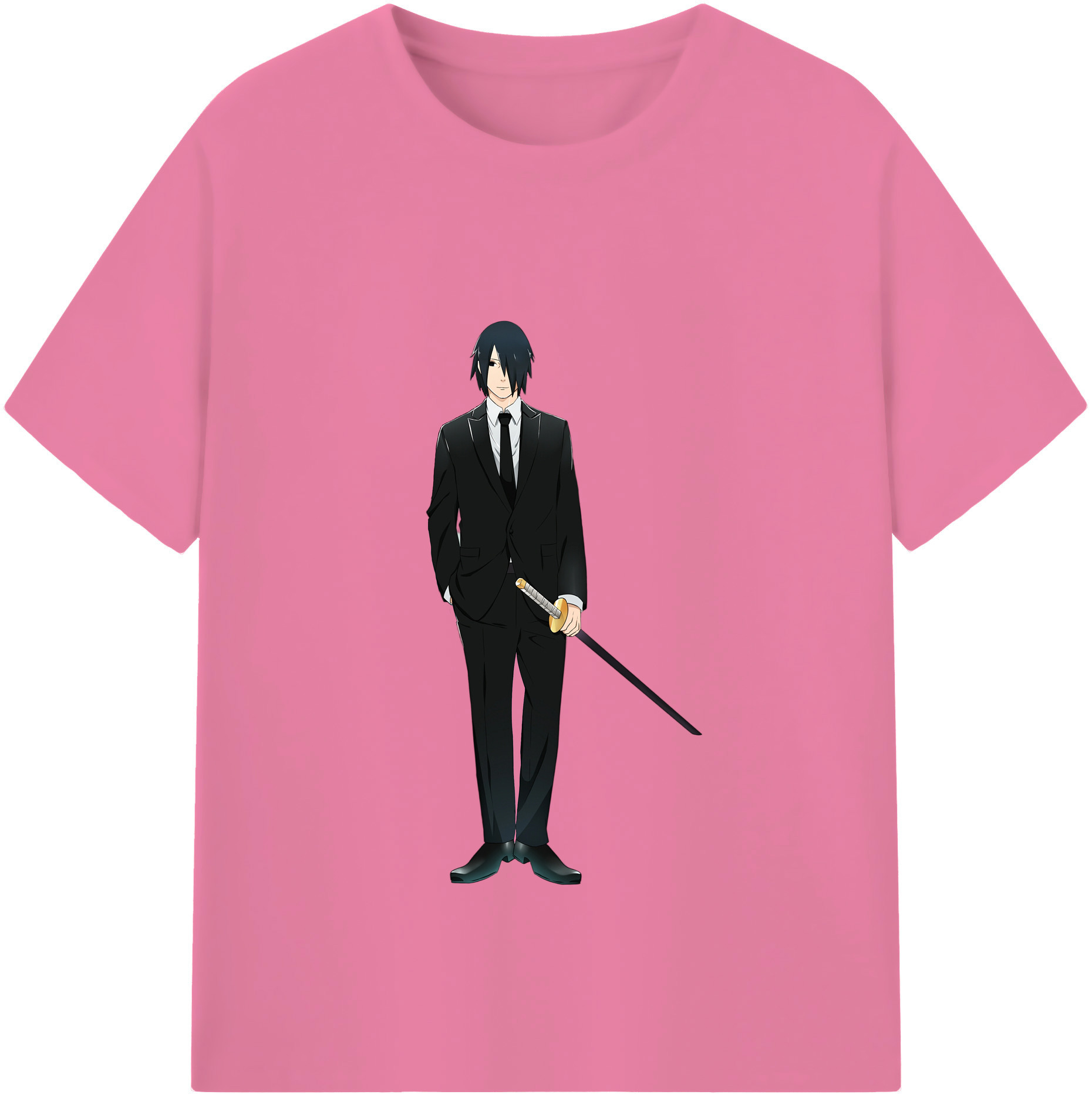 （画像用） NARUTO -ナルト- うちは サスケ Uchiha Sasuke 綿100％半袖Tシャツ（フロントプリント）